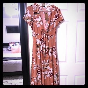 Tie front maxi dress